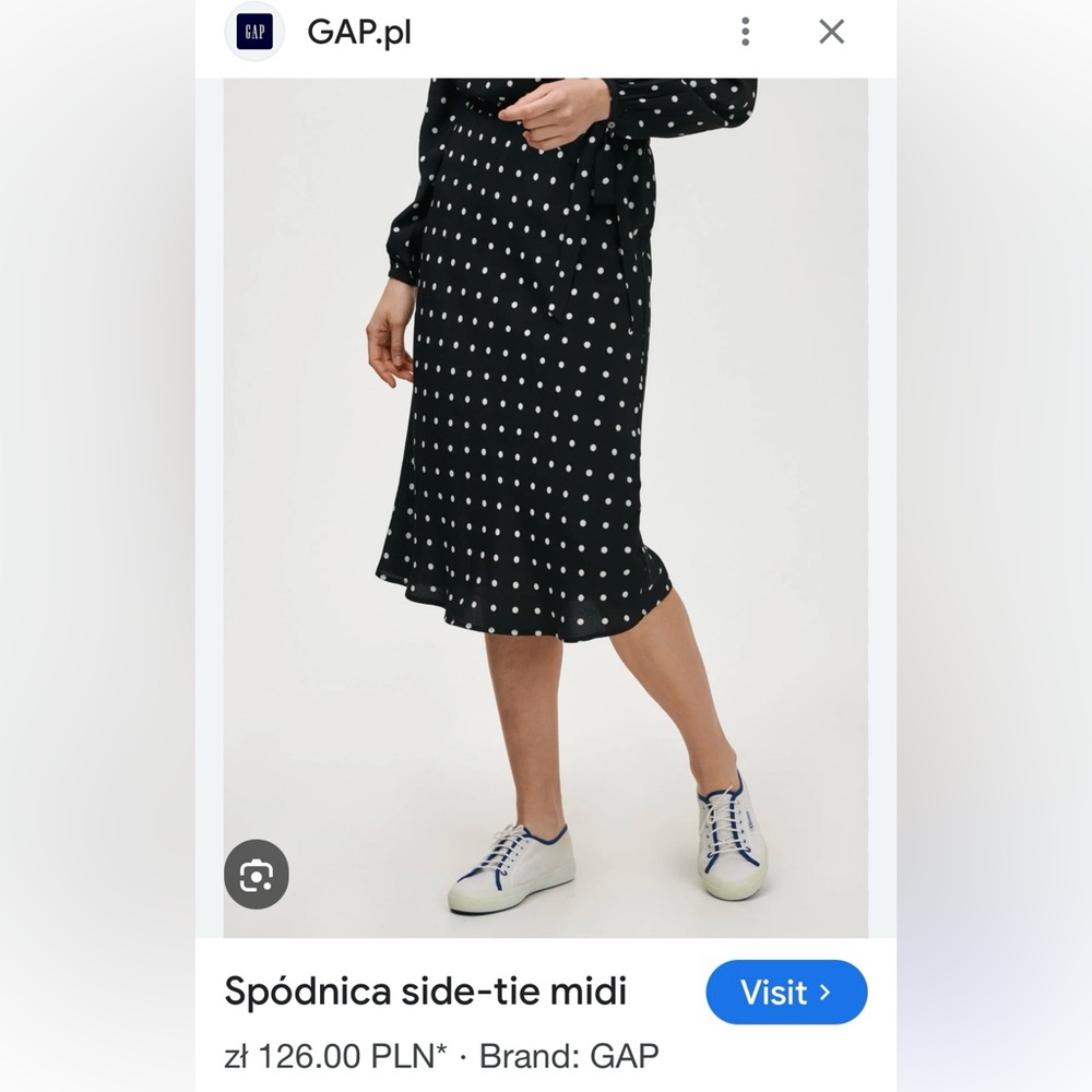 GAP Black and White Dot Midi Skirt